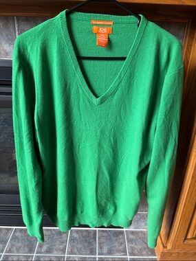 Joe Fresh Emerald V-Neck Cashmere Sweater